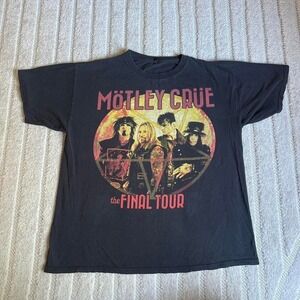 2014-2015 Motley Crue 'The Final Tour' Mens Black Concert T Shirt size Large